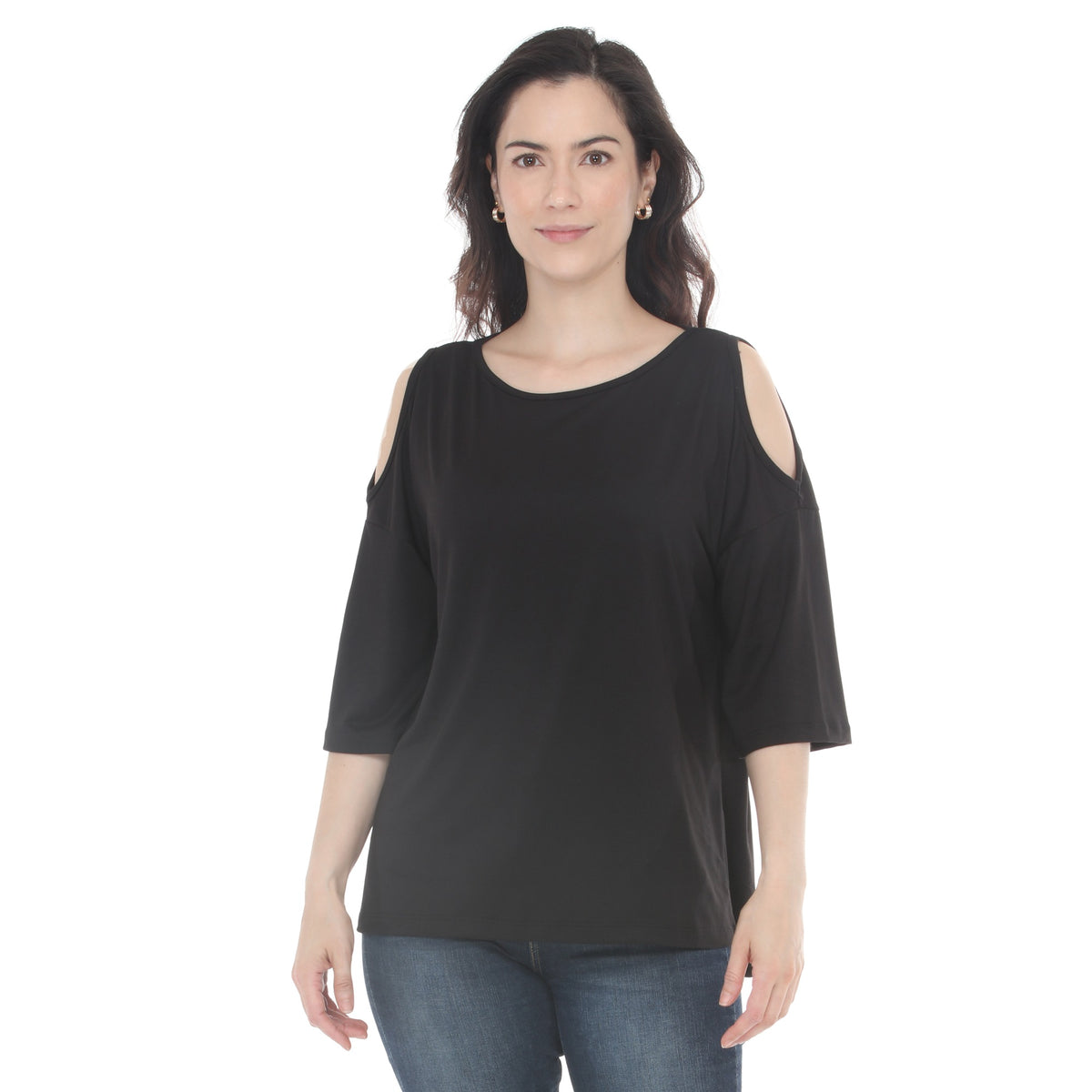 White Mark Women’s Casual Cold Shoulder Pullover Top