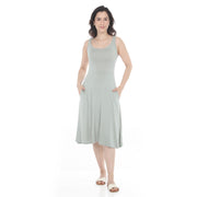 White Mark Women's Scoop Neck Fit & Flare Tank Midi Dress
