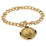 Italian Genuine 20 Lira Coin Toggle Bracelet