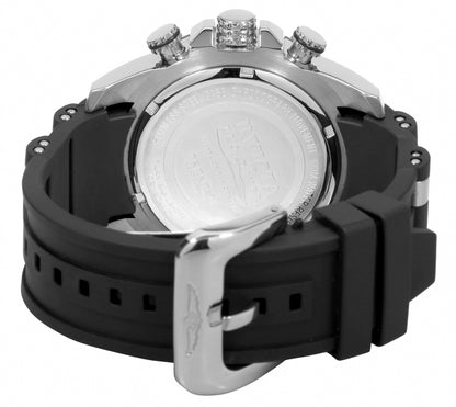 Invicta Men's 50mm Pro Diver Scuba Quartz Chronograph Silvertone Case Silicone Strap Watch