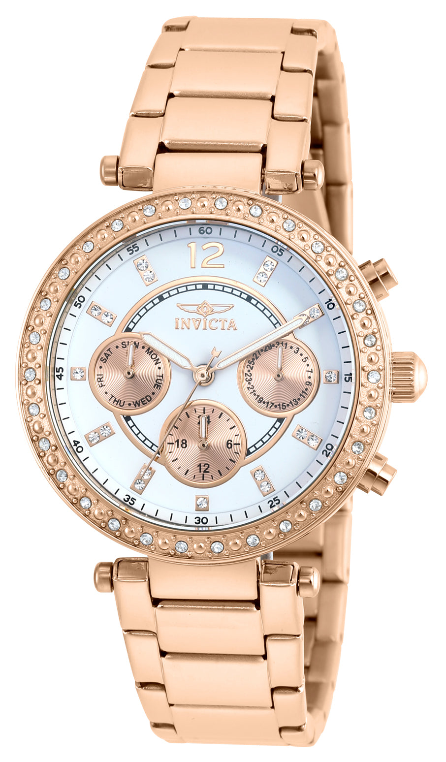 Invicta Women's 36mm Angel Quartz Chronograph Crystal Bezel Bracelet Watch