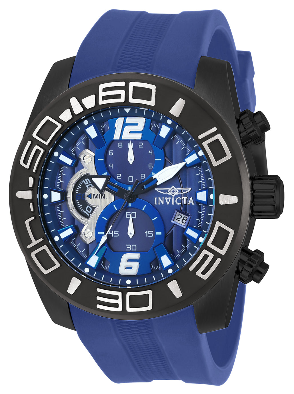 Invicta Men's 50mm Pro Diver Quartz Chronograph Color Silicone Strap Watch