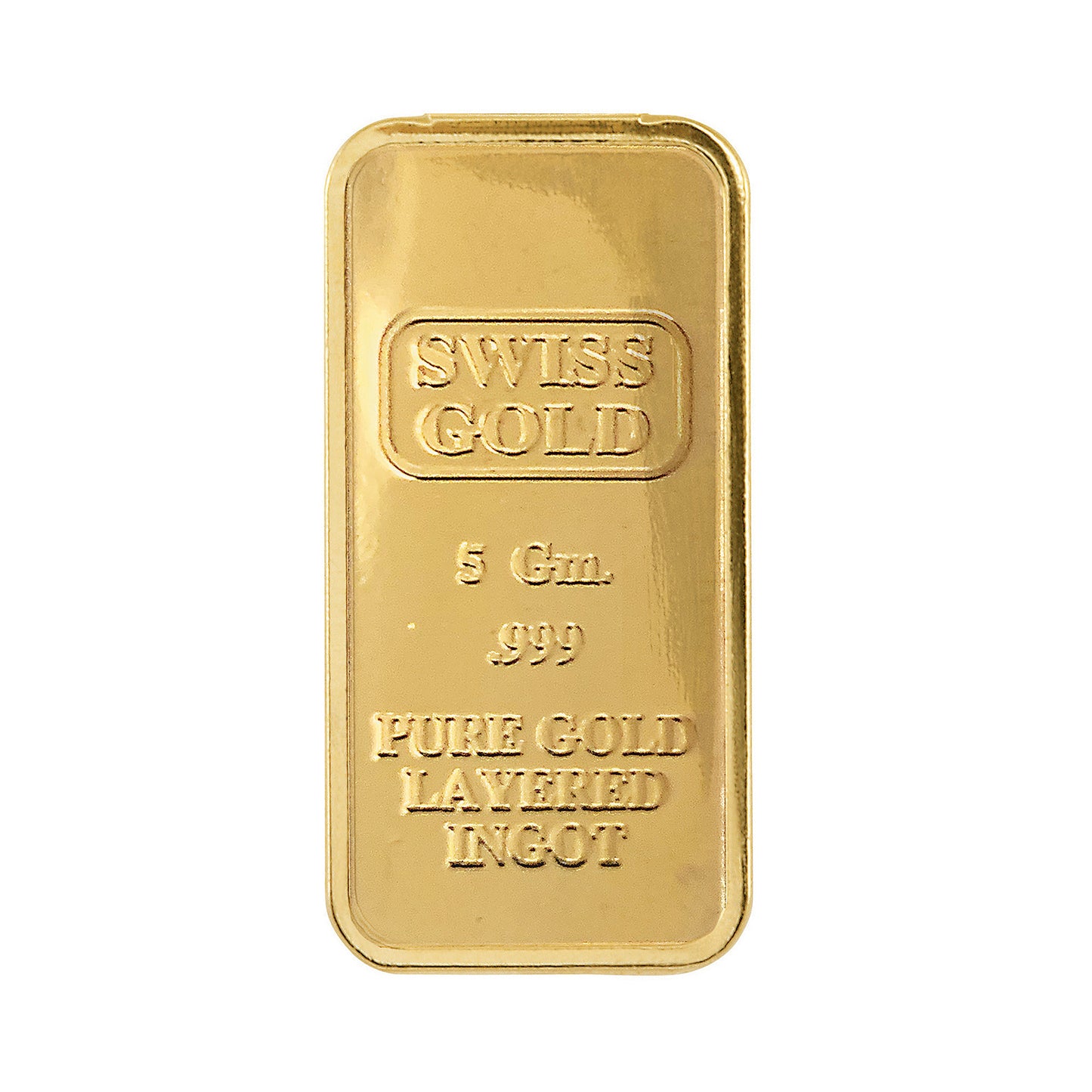 24K Gold Layered Tribute 5 Gram Ingot-Style Replica