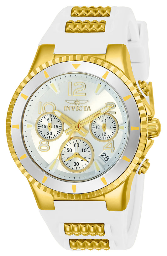 Invicta Women's 39mm BLU Quartz Chronograph White Silicone Strap Watch