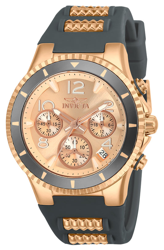 Invicta Women's 39mm BLU Quartz Chronograph Black Silicone Strap Watch
