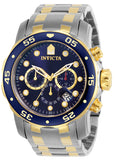 Invicta Men's 48mm Pro Diver Scuba Quartz Chronograph Blue Bezel & Dial Bracelet Watch