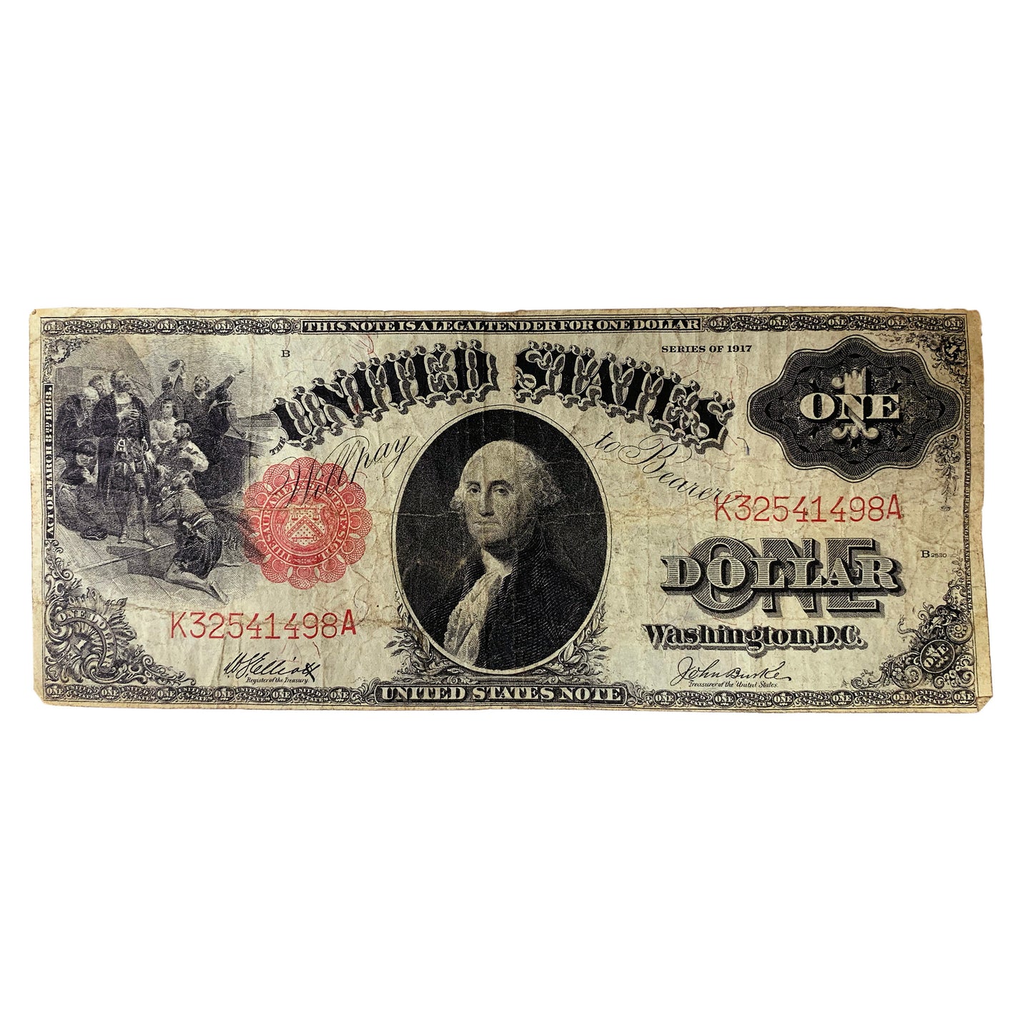 1917 United States $1.00 Red Seal Note