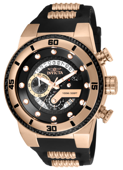 Invicta Men's 51mm S1 Rally Quartz Chronograph Carbon Fiber Bezel Silicone Strap Watch