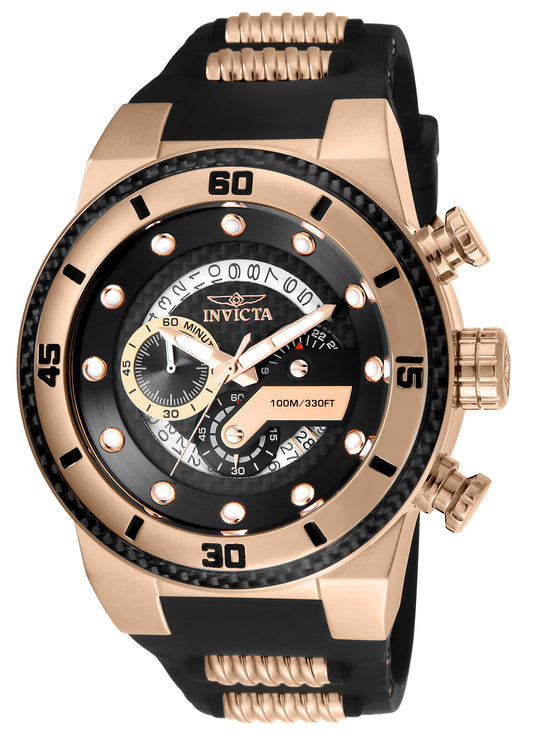 Invicta Men's 51mm S1 Rally Quartz Chronograph Carbon Fiber Bezel Silicone Strap Watch