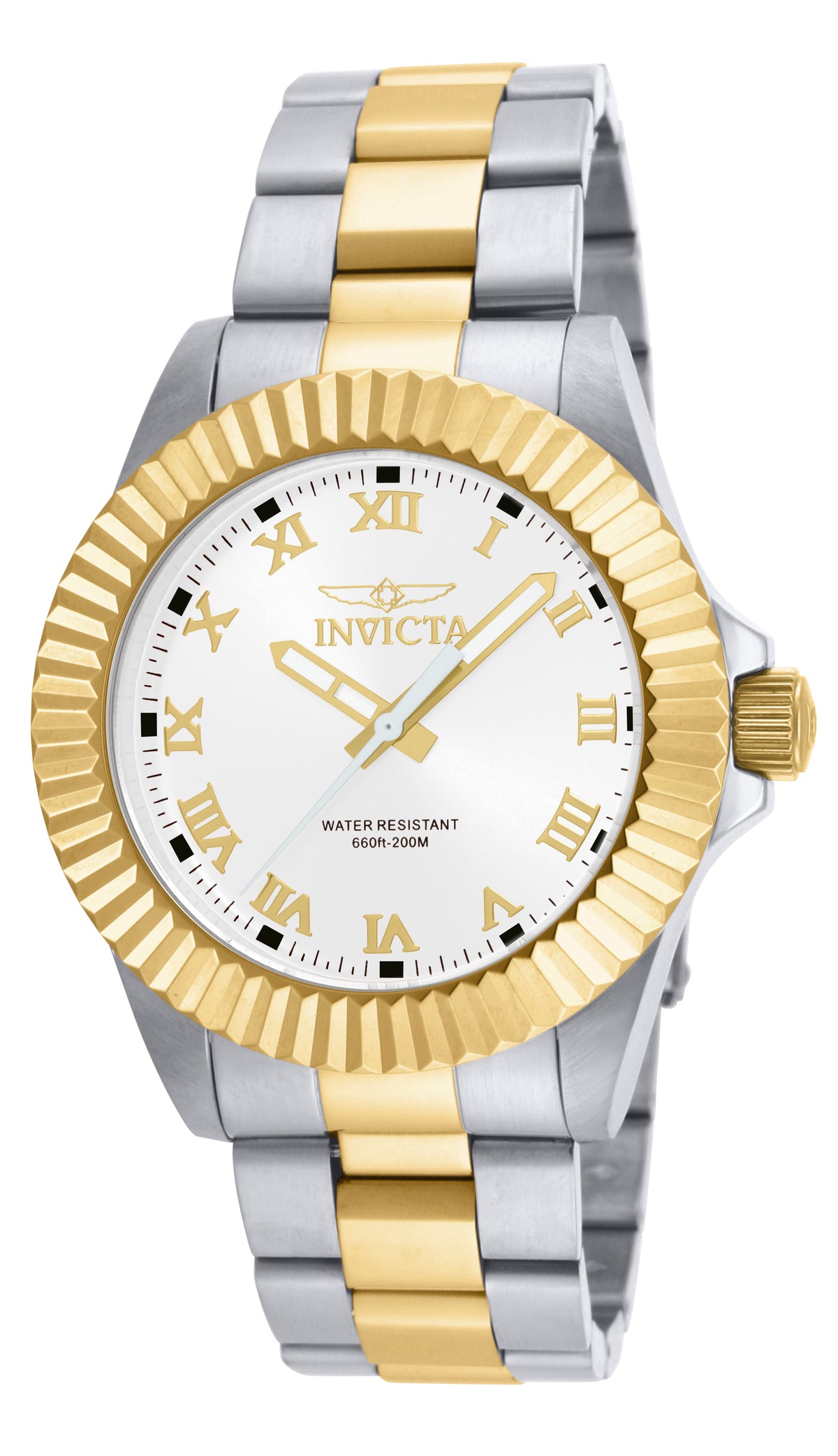Invicta Men's 44mm Pro Diver Quartz Fluted Bezel Two-Tone Bracelet Watch