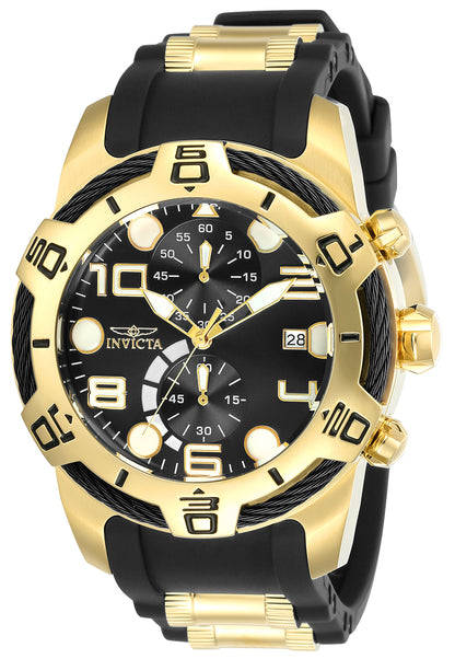 Invicta Men's 50mm Bolt Quartz Chronograph Black Silicone Strap Watch