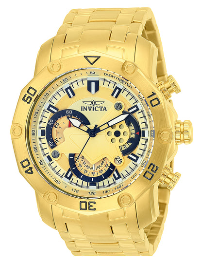 Invicta Men's 50mm Pro Diver Scuba Quartz Chronograph Goldtone Bracelet Watch