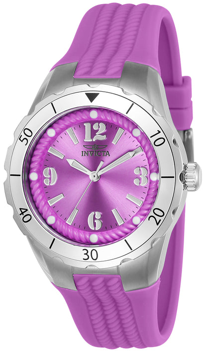 Invicta Women's 38mm Angel Quartz Luminous Markers Textured Silicone Strap Watch