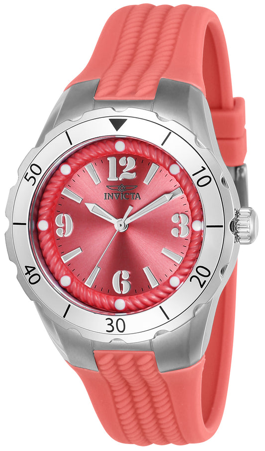 Invicta Women's 38mm Angel Quartz Luminous Markers Textured Silicone Strap Watch