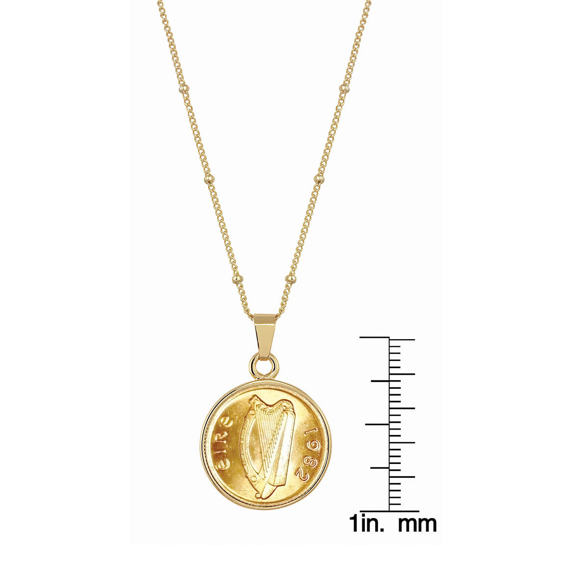 1971-1987 Gold Layered Irish Half Penny Necklace