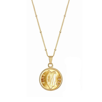 1971-1987 Gold Layered Irish Half Penny Necklace