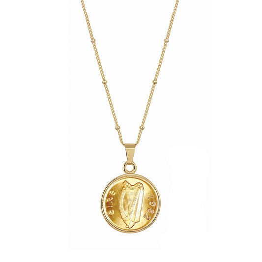 1971-1987 Gold Layered Irish Half Penny Necklace