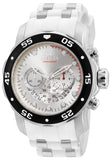 Invicta Men's 48mm Pro Diver Quartz Chronograph White Silicone Strap Watch