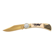 1883-1912 Liberty Nickel Pocket Knife w/ American Bald Eagle and United States Flag Design