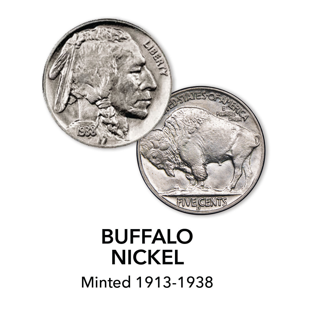 1913-1938 Buffalo Nickel Pocket Knife with American Bald Eagle and United States Flag Design