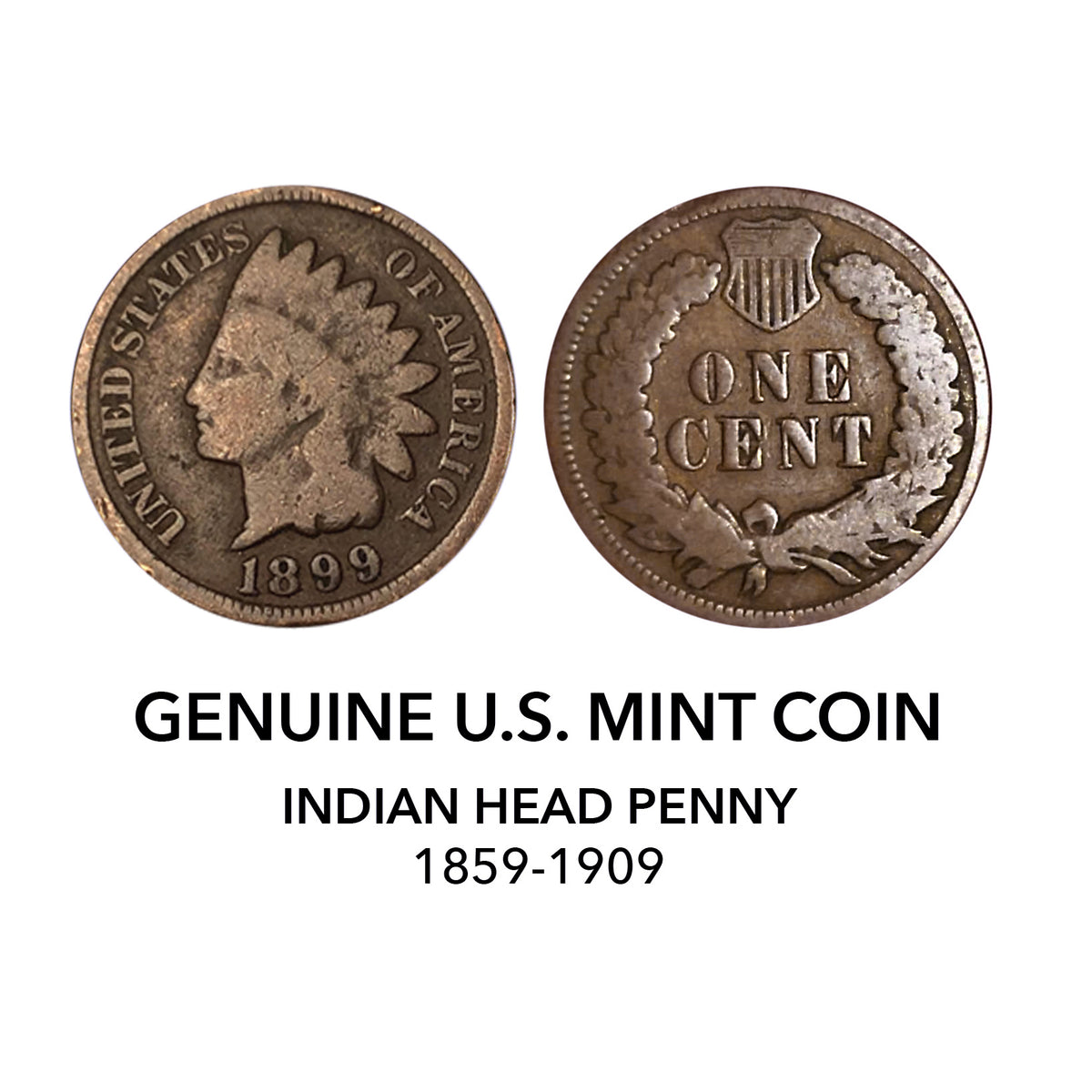 1800's Indian Head Penny Pocket Knife w/ American Bald Eagle and United States Flag Design