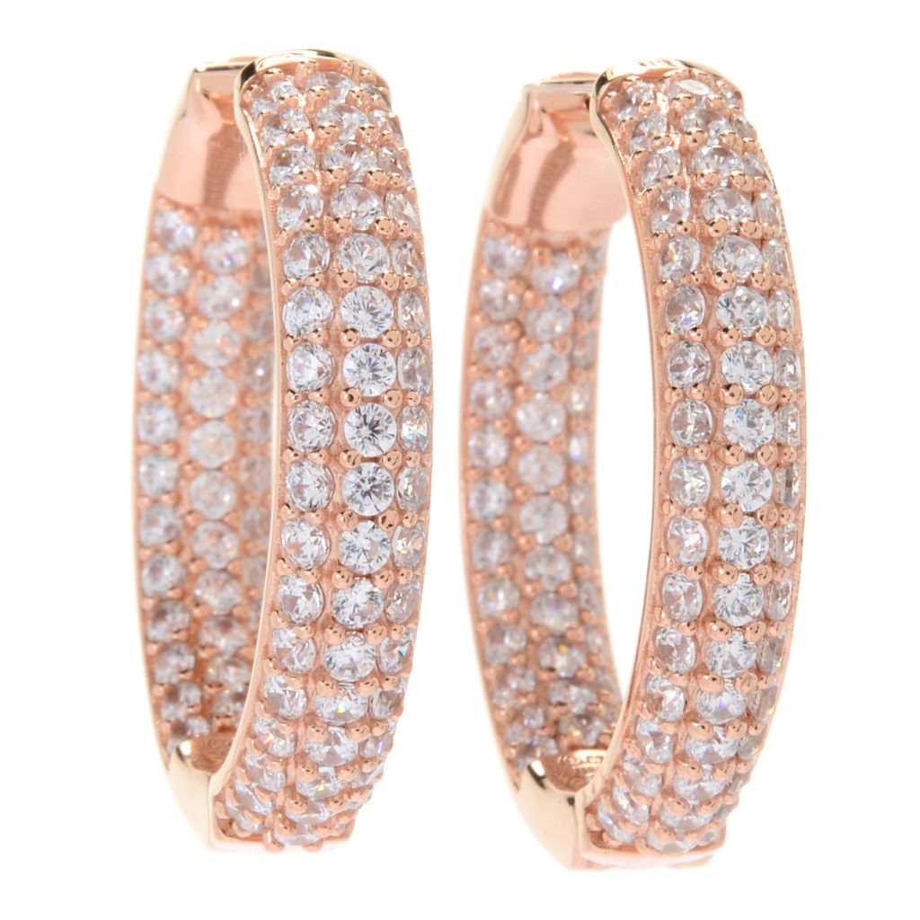 Brilliante Simulated Diamond Inside Out Hoop Earrings