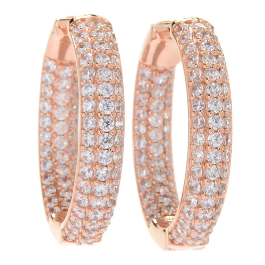 Brilliante Simulated Diamond Inside Out Hoop Earrings