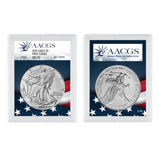 2025 American Silver Eagle Type2 MS70 AACGS First Strike