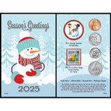 2025 Snowman Coin Collectible Greeting Card