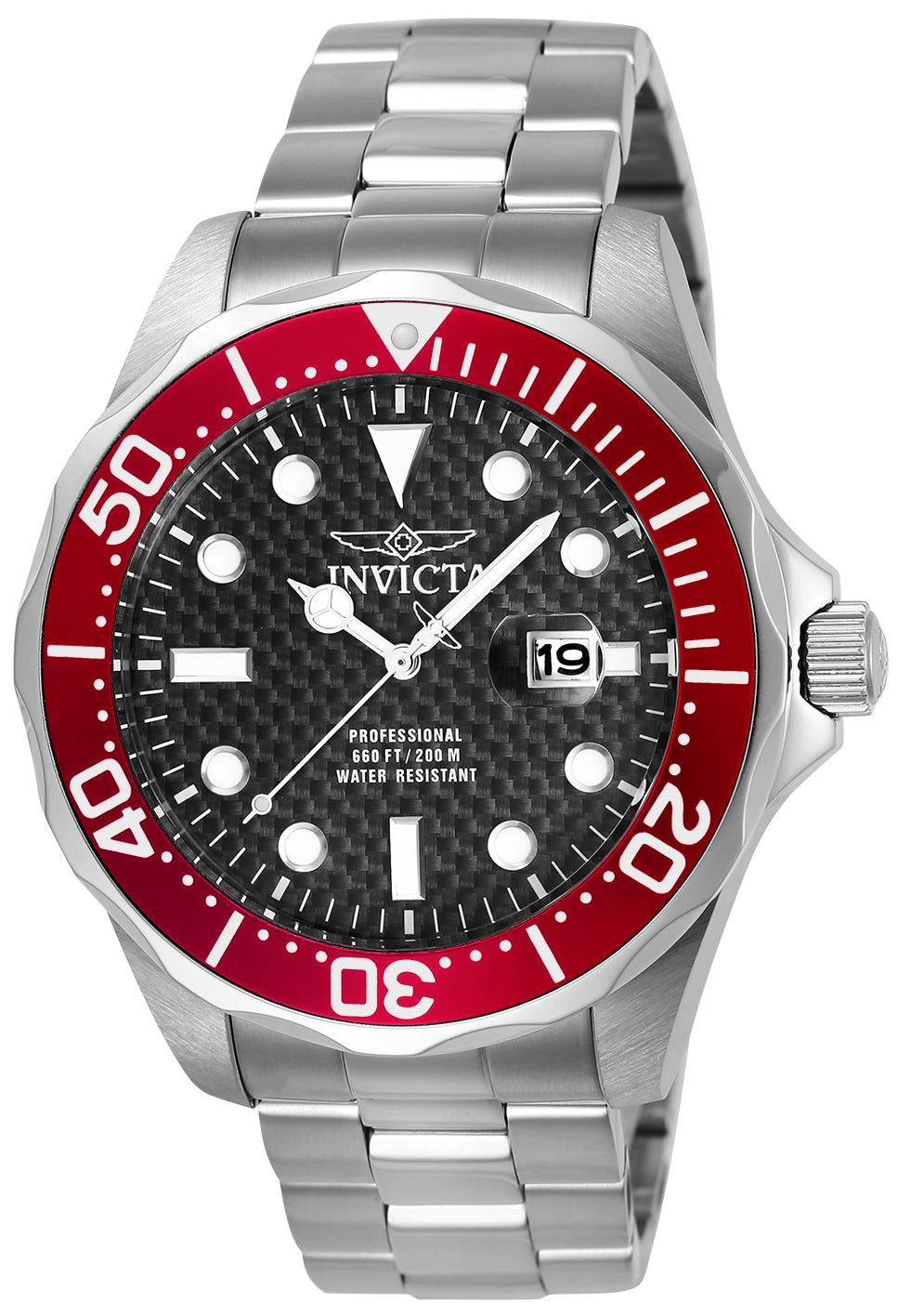Invicta Men's 47mm Pro Diver Quartz Date Carbon Fiber Dial