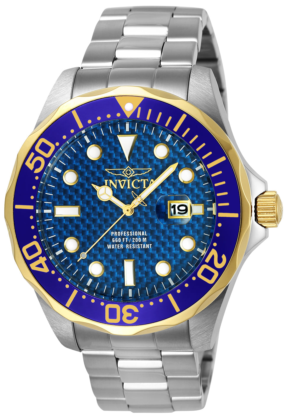 Invicta Men's 47mm Pro Diver Quartz Date Carbon Fiber Dial