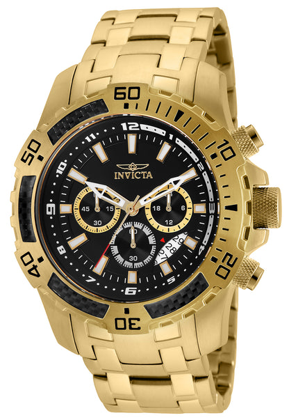 Invicta Men's 51mm Pro Diver Scuba Quartz Chronograph Carbon Fiber Bezel Bracelet Watch