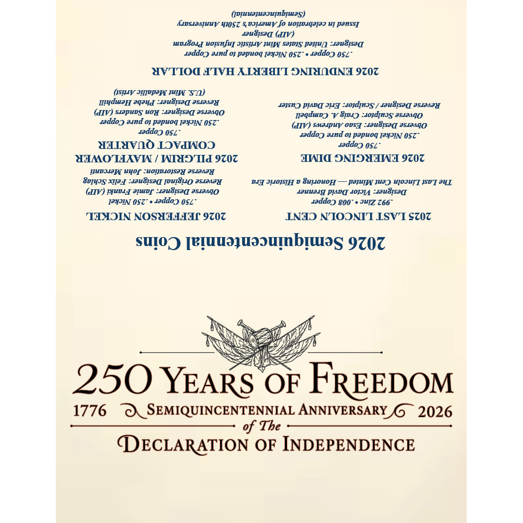 Brilliant Uncirculated United States Semiquincentennial 250th Anniversary Coin Set
