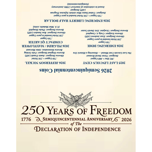 Brilliant Uncirculated United States Semiquincentennial 250th Anniversary Coin Set