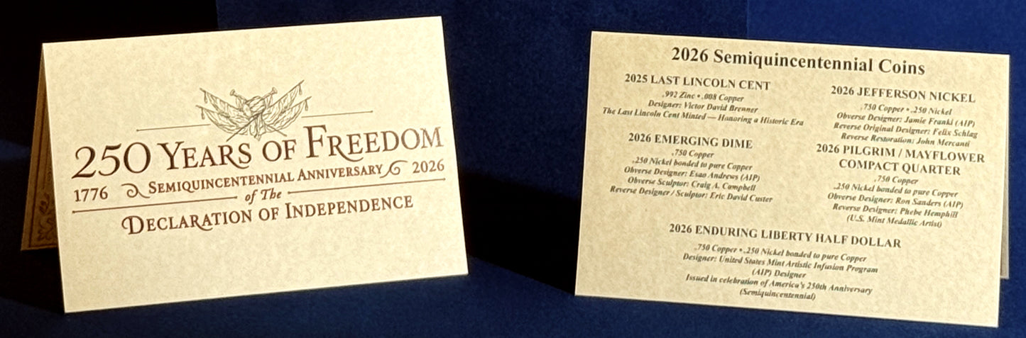 250 Years of Freedom - 2026 United States 250th Anniversary Coin Set
