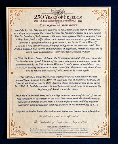 250 Years of Freedom - 2026 United States 250th Anniversary Coin Set