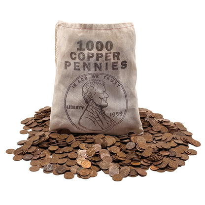 Bankers Bag of Lincoln Copper Pennies 1959-1982 w/ Free 2025 Lincoln "Last Year of Issue" Penny