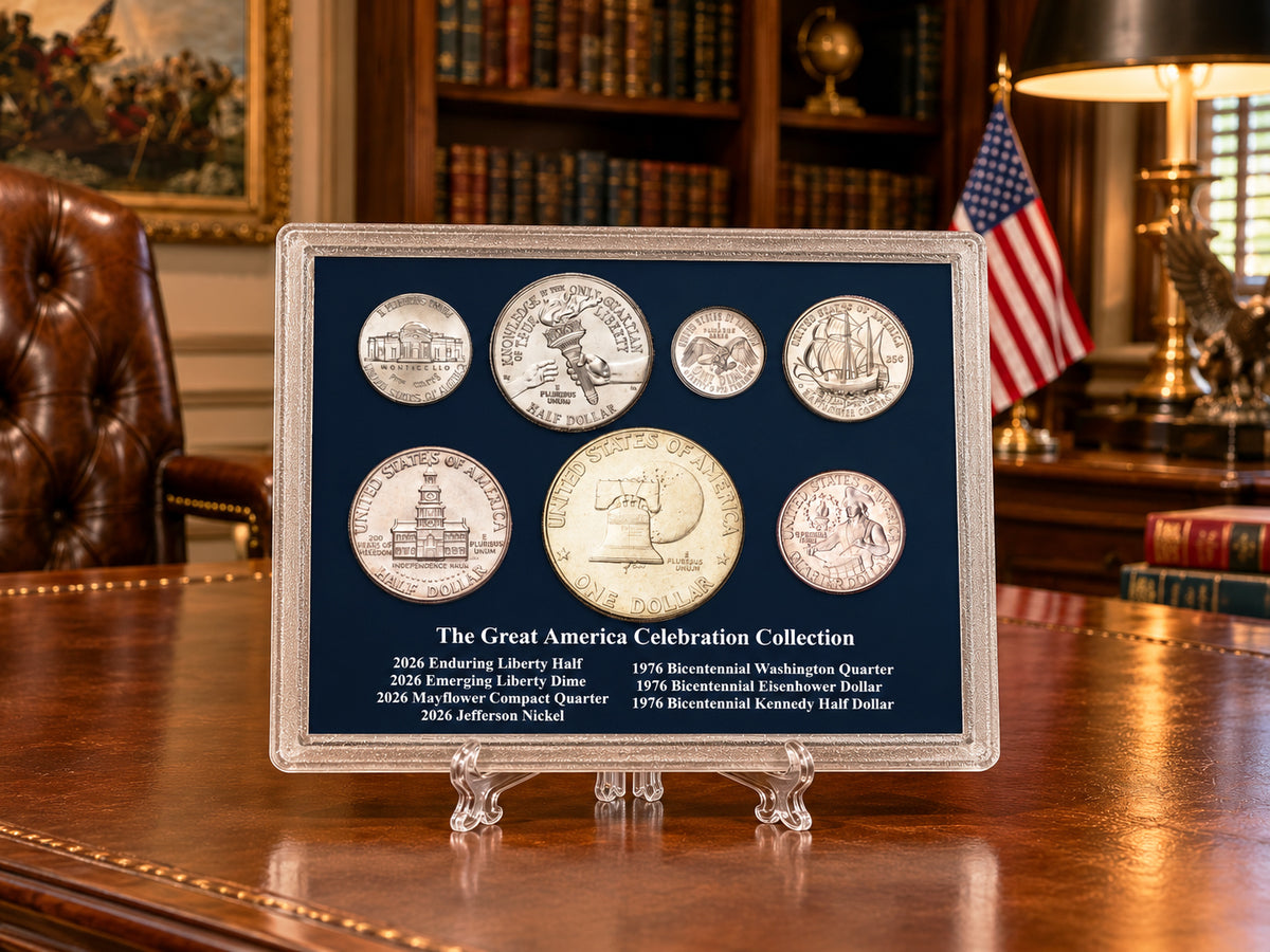 Great America Celebration 7 Coin Set 1776-1976 & 1776-2026 US Mint Coins