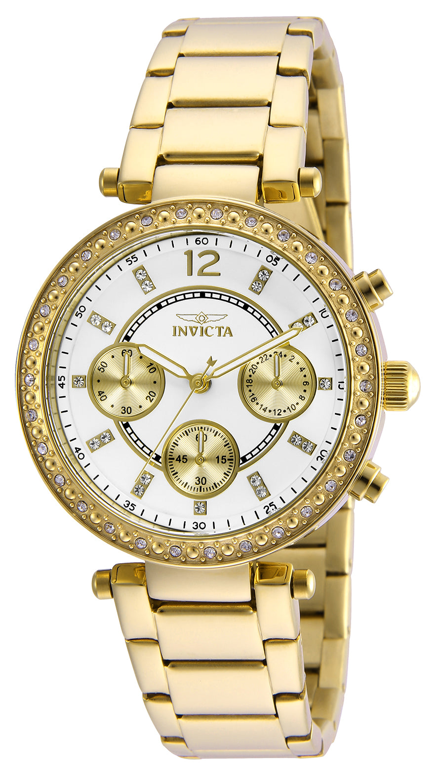 Invicta Women's 36mm Angel Quartz Chronograph Crystal Bezel Bracelet Watch