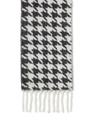 DKNY Women s Black Cream Oversized Houndstooth Blanket Wrap Scarf O/S