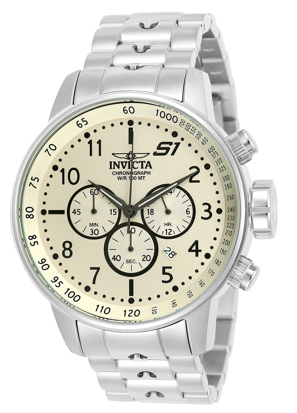 Invicta Men's 48mm S1 Rally Quartz Chronograph Silvertone Bracelet Watch