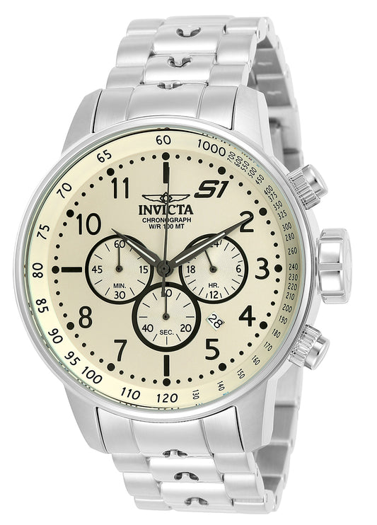 Invicta Men's 48mm S1 Rally Quartz Chronograph Silvertone Bracelet Watch