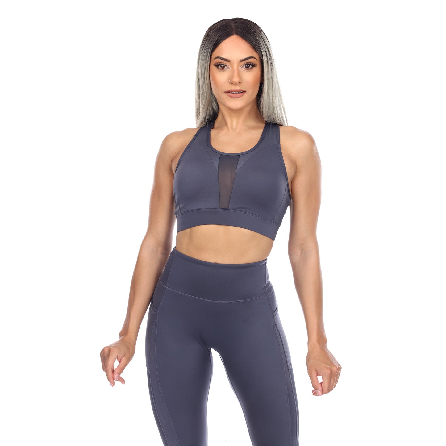 White Mark Women's Racer Back Sports Bra
