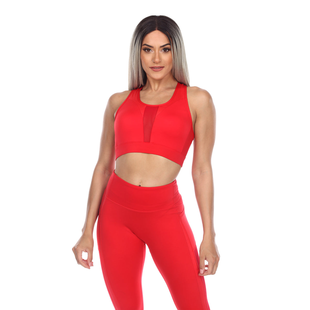 White Mark Women's Racer Back Sports Bra