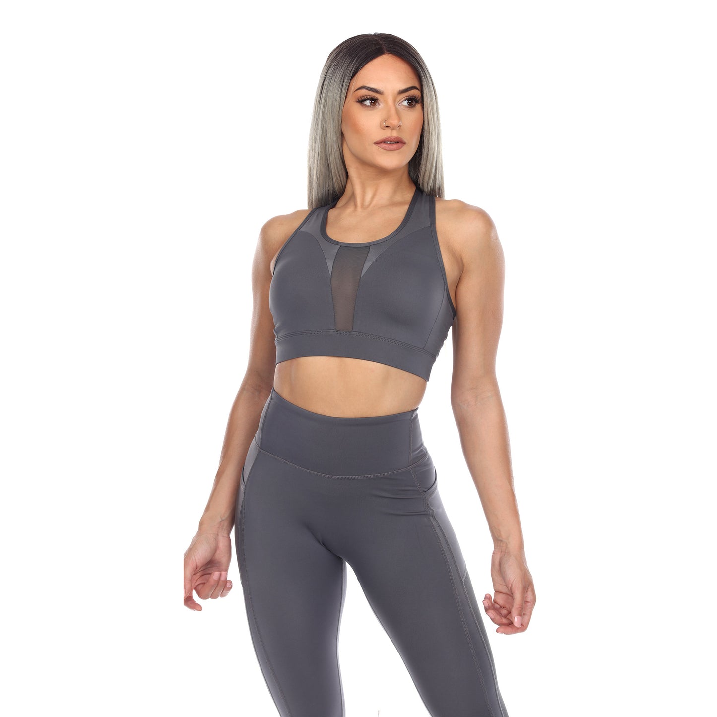White Mark Women's Racer Back Sports Bra