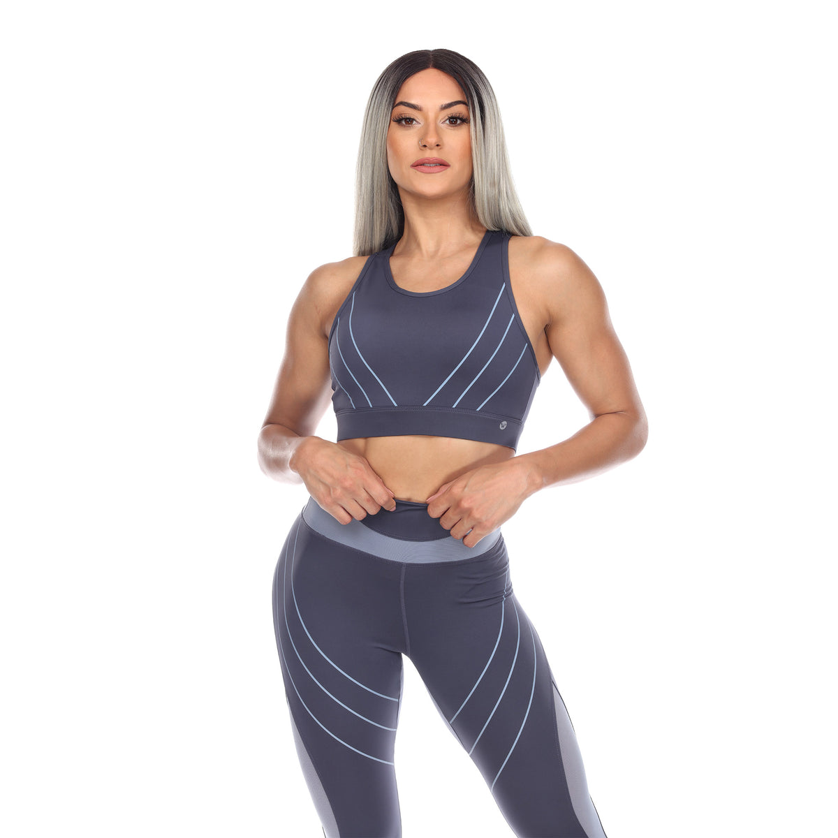 White Mark Women's Cut Out Back Mesh Sports Bra