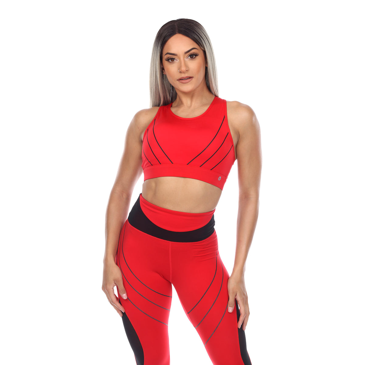 White Mark Women's Cut Out Back Mesh Sports Bra