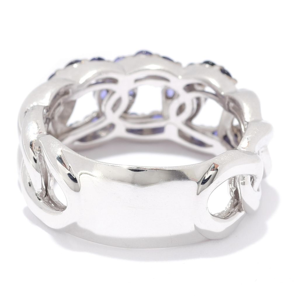 Sterling Silver Iolite Chain Link Ring
