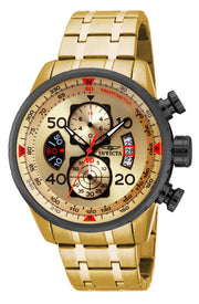 Invicta Men's 48mm Aviator Quartz Chronograph Goldtone Bracelet Watch