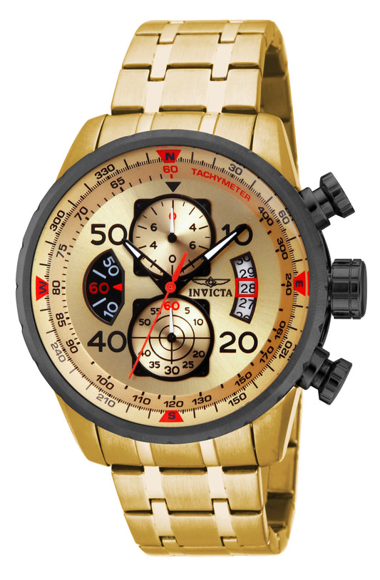 Invicta Men's 48mm Aviator Quartz Chronograph Goldtone Bracelet Watch